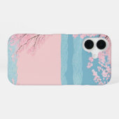 Cherry Blossom Seigaiha Phone Case iPhone 16 Hoesje (Achterkant horizontaal)