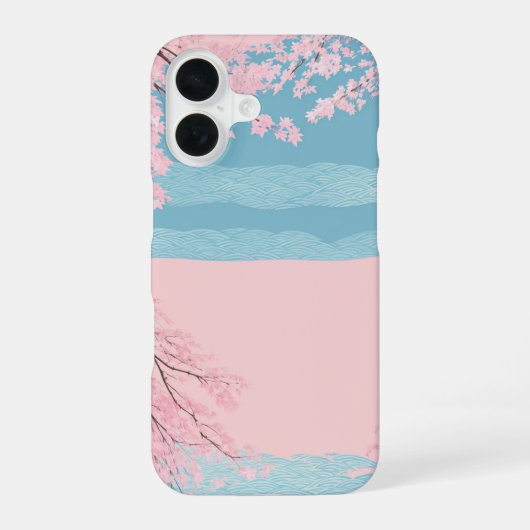 Cherry Blossom Seigaiha Phone Case iPhone 16 Hoesje (Achterkant)