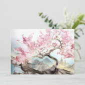 Cherry Blossom Serenade Feestdagenkaart (Staand voorkant)