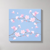 Cherry Blossom - Serenity Blue Canvas Afdruk (Voorkant)