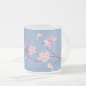 Cherry Blossom - Serenity Blue Matglas Koffiemok (Voorkant rechts)