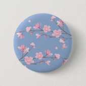 Cherry Blossom - Serenity Blue Ronde Button 5,7 Cm (Voorkant)