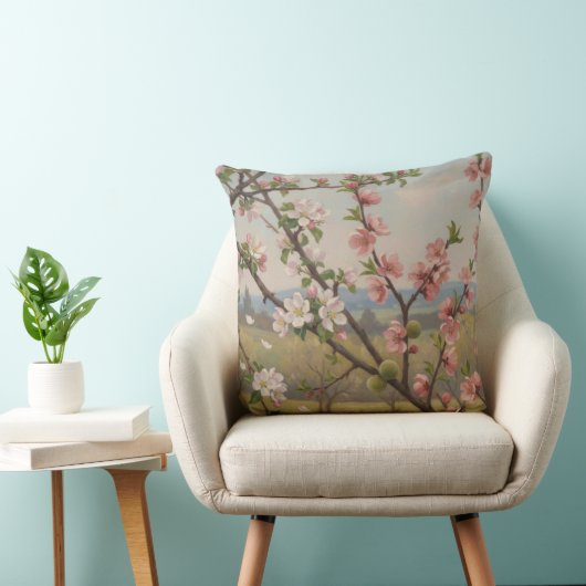 Cherry Blossom Serenity - Botanical Pillow Art Kussen (Stoel)