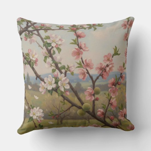 Cherry Blossom Serenity - Botanical Pillow Art Kussen (Achterkant)