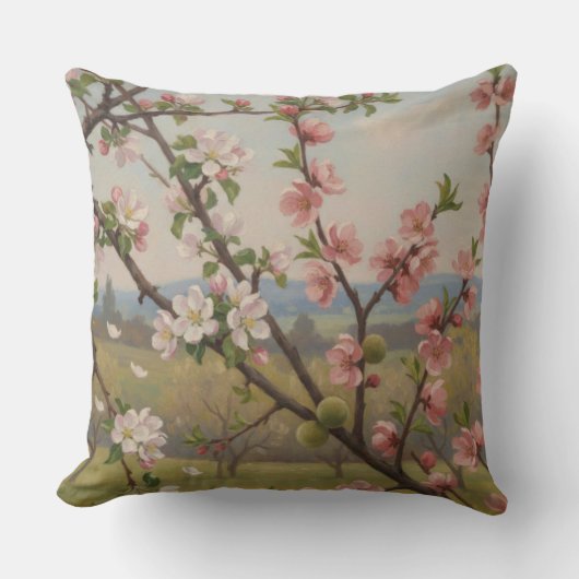 Cherry Blossom Serenity - Botanical Pillow Art Kussen (Voorkant)