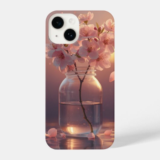 Cherry Blossom Serenity – Elegant Sakura Branch i iPhone Hoesje (Achterkant)