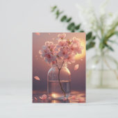Cherry Blossom Serenity – Elegant Sakura Branch in Briefkaart (Staand voorkant)