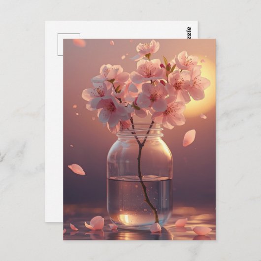 Cherry Blossom Serenity – Elegant Sakura Branch in Briefkaart (Voorkant / Achterkant)