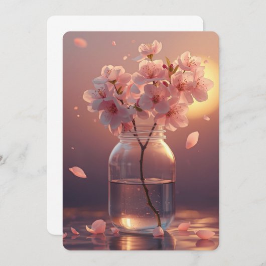 Cherry Blossom Serenity – Elegant Sakura Branch in Kaart (Voorkant / Achterkant)