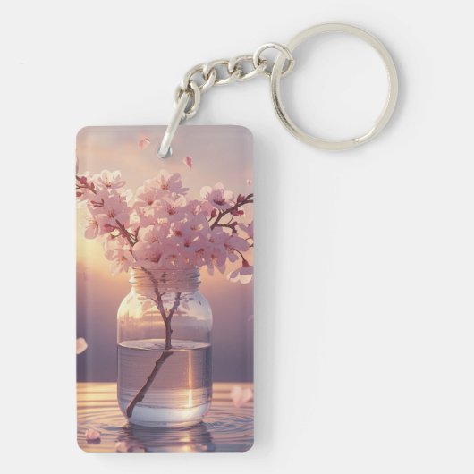 Cherry Blossom Serenity – Elegant Sakura Branch in Sleutelhanger (achterkant)