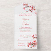 Cherry Blossom Serenity Lente Bruiloft All In One Uitnodiging (Binnen)