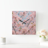 Cherry Blossom Serenity Vierkante Klok (Huis)