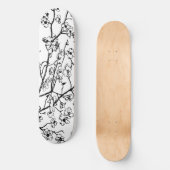 Cherry Blossom Skateboard zwart-wit (Voorkant)