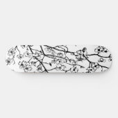 Cherry Blossom Skateboard zwart-wit (Horizontaal)