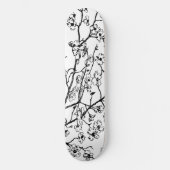 Cherry Blossom Skateboard zwart-wit (Voorkant)