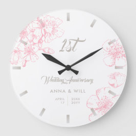 Cherry Blossom Sketch Modern Wedding Jubileum Grote Klok