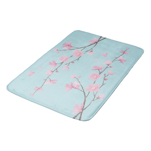 Cherry Blossom - Sky Blue Badmat (Gekanteld)