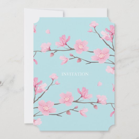 Cherry Blossom - Sky Blue Kaart (Voorkant)