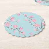 Cherry Blossom - Sky Blue Kartonnen Onderzetters (Gekanteld)