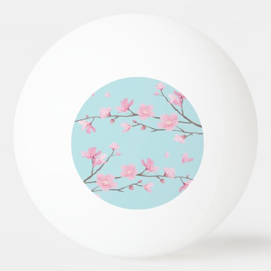 Cherry Blossom - Sky Blue Pingpongbal (Voorkant)