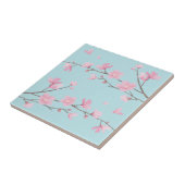Cherry Blossom - Sky Blue Tegeltje (Zijkant)
