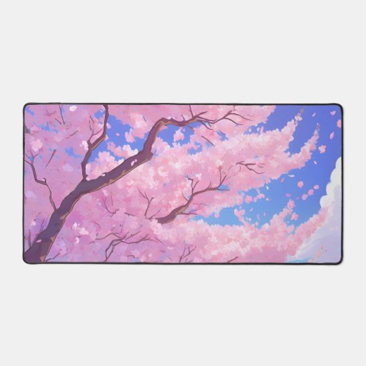 Cherry Blossom Sky Gaming Mousepad Bureaumat (Voorkant)
