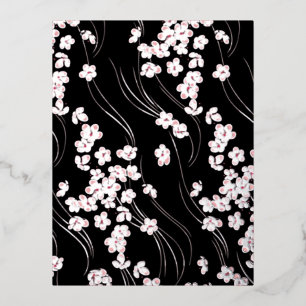 Cherry Blossom slaat de datum op Folie Feestdagen Briefkaart