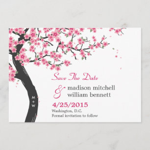 Cherry Blossom slaat de datumkaart op Save The Date