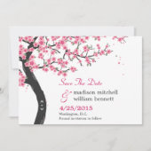 Cherry Blossom slaat de datumkaart op Save The Date (Voorkant)