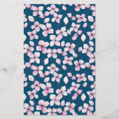 Cherry Blossom Soap Wrap Paper - Blue Background (Voorkant)