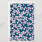 Cherry Blossom Soap Wrap Paper - Blue Background (Voorkant / Achterkant)