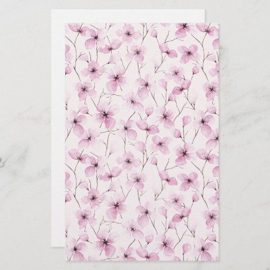 Cherry Blossom Soap Wrap Paper - Roze achtergrond (Voorkant / Achterkant)