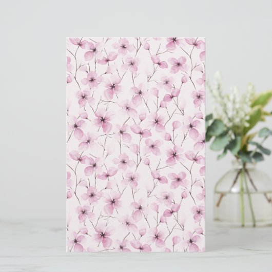 Cherry Blossom Soap Wrap Paper - Roze achtergrond (Staand voorkant)