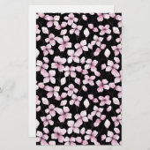Cherry Blossom Soap Wrap Paper - Zwarte achtergron (Voorkant / Achterkant)
