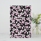 Cherry Blossom Soap Wrap Paper - Zwarte achtergron (Staand voorkant)