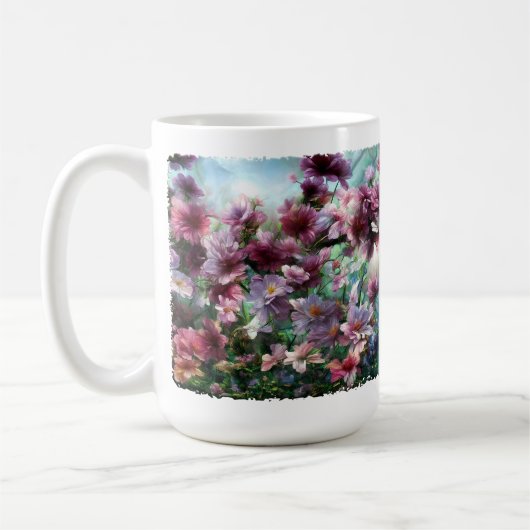 Cherry Blossom Splash Flowers Koffiemok (Links)