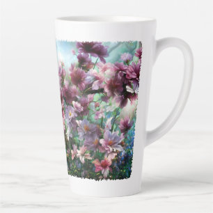 Cherry Blossom Splash Flowers Latte Mok