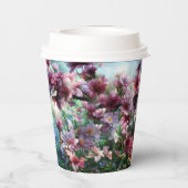 Cherry Blossom Splash Flowers Papieren Bekers (Achterkant)