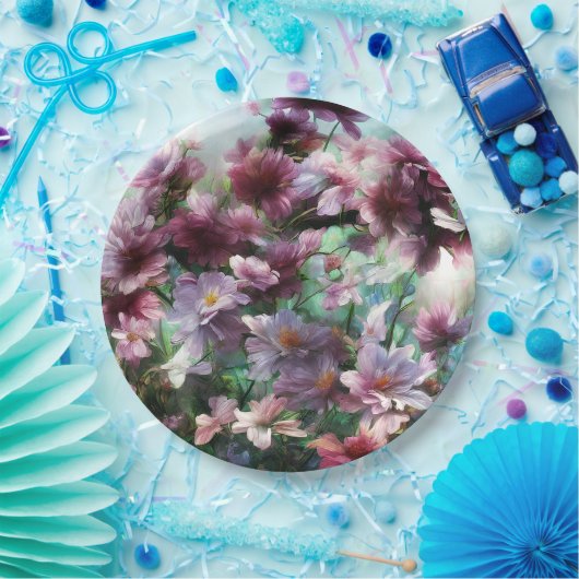 Cherry Blossom Splash Flowers Papieren Bordje (Feest)
