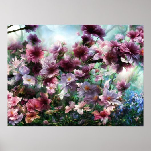 Cherry Blossom Splash Flowers Poster (Voorkant)