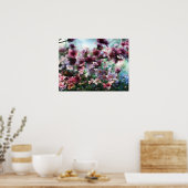 Cherry Blossom Splash Flowers Poster (Keuken)