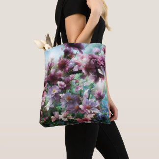 Cherry Blossom Splash Flowers Tote Bag