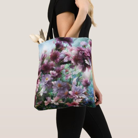 Cherry Blossom Splash Flowers Tote Bag (Dichtbij)