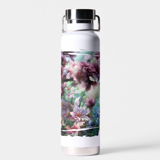 Cherry Blossom Splash Flowers Waterfles (Achterkant)