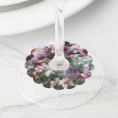 Cherry Blossom Splash Flowers Wijnglaslabel (Dichtbij)