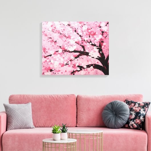 Cherry Blossom Splendor Japanse kunst Canvas Afdruk (Insitu (Woonkamer))