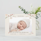 Cherry Blossom Spring Baby Geboorte Aankondiging (Staand voorkant)