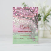 Cherry blossom spring bruiloft RSVP (Staand voorkant)
