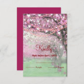 Cherry blossom spring bruiloft RSVP (Voorkant / Achterkant)