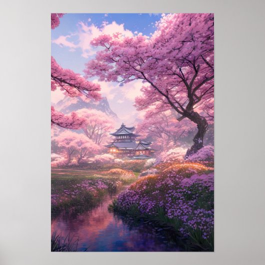 Cherry Blossom Spring Evening Poster (Voorkant)